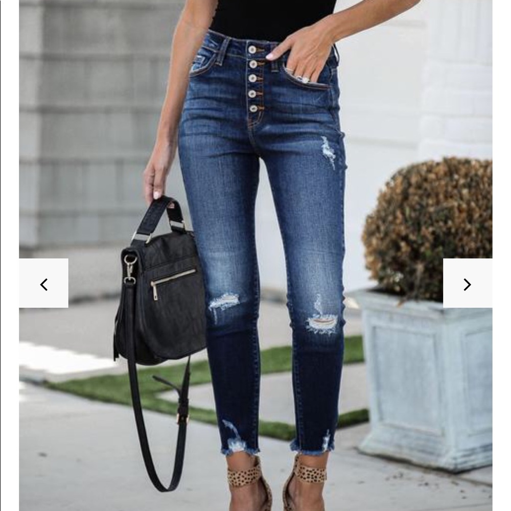 Vici kancan Tilley fly button high waist jeans